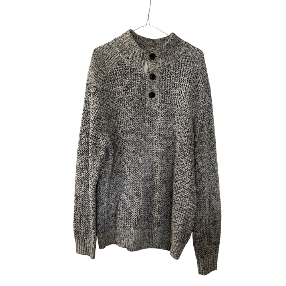 Roots Salt and Pepper Mock Neck Henley Sweater Men’s Size Large L - Picture 13 of 13